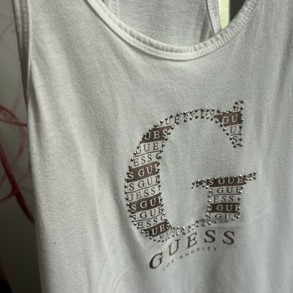 Guess White Tank with Subtle Rose Gold Logo XS - Picture 11 of 16